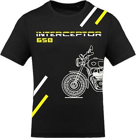 FastB Men Printed Round Neck Black T-Shirt