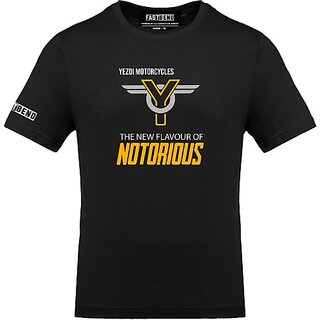 FastB Men Typography Round Neck Black T-Shirt