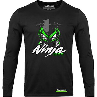 Fastbend Mens Black Printed Cotton Blend Round Neck T-Shirt