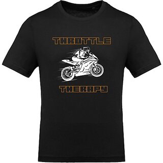 Fastbend Mens Black Printed Cotton Blend Round Neck T-Shirt