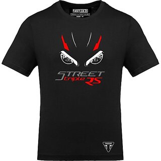 FastB Men Typography Round Neck Black T-Shirt