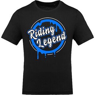 Fastbend Mens Black Printed Cotton Blend Round Neck T-Shirt