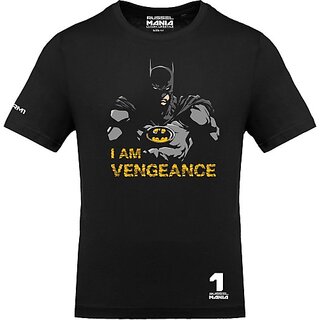 Fastbend Mens Black Printed Cotton Blend Round Neck T-Shirt