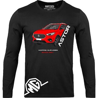 Fastbend Mens Black Printed Cotton Blend Round Neck T-Shirt