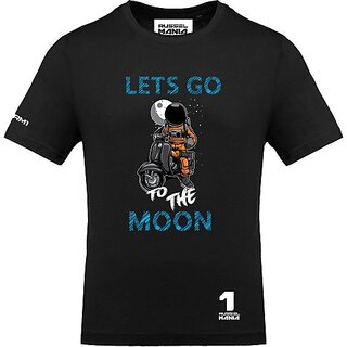 Fastbend Mens Black Printed Cotton Blend Round Neck T-Shirt