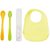 Smart Angel Japan Baby Feeding Spoon Set With Case (2 Pieces) and Waterproof Silicone Apron / Bib For Kids, Combo Set