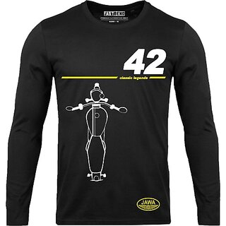 Fastbend Mens Black Printed Cotton Blend Round Neck T-Shirt