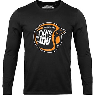 FastB Men Typography Round Neck Black T-Shirt