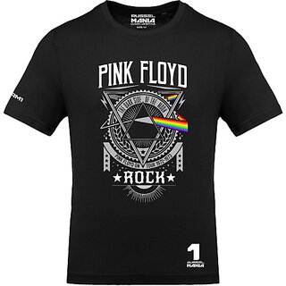 Fastbend Mens Black Printed Cotton Blend Round Neck T-Shirt