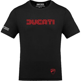 FastB Men Printed Round Neck Black T-Shirt