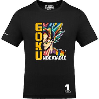 Fastbend Mens Black Printed Cotton Blend Round Neck T-Shirt