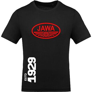 Fastbend Mens Black Printed Cotton Blend Round Neck T-Shirt