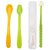 Smart Angel Japan Baby Feeding Spoon Set With Case (2 Pieces) and 360 Degree Kids Toothbrush (Green), Combo Set