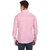 Vida Loca Pink Cotton Solid Slim Fit Full Sleeves Shirt For Mens
