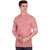 Vida Loca Peach Cotton Solid Slim Fit Full Sleeves Shirt For Mens
