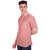 Vida Loca Peach Cotton Solid Slim Fit Full Sleeves Shirt For Mens