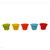 Multicolor Plastic Flower Design Plant Pots 4 inch Set of 5 by Takson Sales (Assorted Colors)
