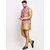 Hey Cross Mens Silk Blend Copper Kurta With Pyjama  Pink Printed Nehru Jacket