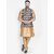 Hey Cross Mens Silk Blend Copper Kurta With Pyjama  Black Printed Nehru Jacket