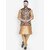 Hey Cross Mens Silk Blend Copper Kurta With Pyjama  Brown Printed Nehru Jacket