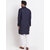 Hey Cross Mens Navy Blue Solid Kurta with White Churidaar Pyjama