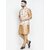 Hey Cross Mens Silk Blend Copper Kurta With Pyjama  Beige Printed Nehru Jacket
