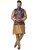 Hey Cross Mens Silk Blend Copper Kurta With Pyjama  Navy Blue Printed Nehru Jacket