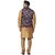 Hey Cross Mens Silk Blend Copper Kurta With Pyjama  Navy Blue Printed Nehru Jacket