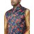 Hey Cross Mens Silk Blend Copper Kurta With Pyjama  Navy Blue Printed Nehru Jacket