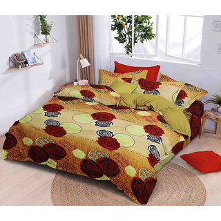 BLACK BEE  Bedsheet with multi checks  floral print 
double bedsheet with 2 Pillow Covers (208 X 213 cm)(BS4-06)
