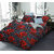 BLACK BEE  Bedsheet with black polka dot and rose print
double bedsheet with 2 Pillow Covers (208 X 213 cm)(BS-04)