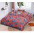 BLACK BEE  Blue flower on pink base bedsheet double bedsheet with 2 Pillow Covers 208 X 213 cm BS408