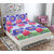 BLACK BEE  Pink  purple rose 3D print on light blue double bedsheet with 2 Pillow Covers (208 X 213 cm)(BS20-07)