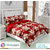 BLACK BEE  White flower on maroon base 
double bedsheet with 2 Pillow Covers (208 X 213 cm)(BS30-07)