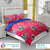 BLACK BEE  Leaves print on pink base 
double bedsheet with 2 Pillow Covers (208 X 213 cm)(BS30-08)