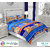 BLACK BEE  Teddy print on blue base 
double bedsheet with 2 Pillow Covers (208 X 213 cm)(BS32-03)