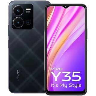 (Refurbished) Vivo Y35 5G (8 GB RAM, 256 GB Storage, Black) - Superb Condition, New