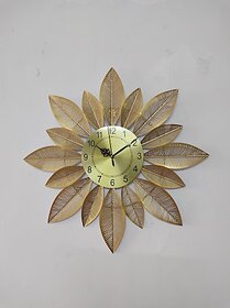 Amhomedecor Analog 61 cm X 61 cm Wall Clock (Gold, Without Glass, Standard)