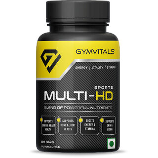 Gymvitals Sports Multi-HD, A Powerful One Daily Multivitamin with 9 Super Blends  45 Natural Ingredients to Boost Your