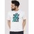 Kryptar Men's White Printed Round Neck T-Shirt