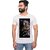 Kryptar Men's White Printed Round Neck T-Shirt