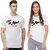 Akaas Couple White Printed Round Neck T-Shirt