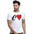 Kryptar Men's White Printed Round Neck T-Shirt