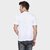 Kryptar Men's White Printed Round Neck T-Shirt