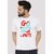 Kryptar Men's White Printed Round Neck T-Shirt