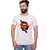 Kryptar Men's White Printed Round Neck T-Shirt