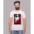 Kryptar Men's White Printed Round Neck T-Shirt