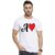 Kryptar Men's White Graphic Print Round Neck T-Shirt