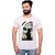 Kryptar Men's White Printed Round Neck T-Shirt
