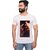 Kryptar Men's White Printed Round Neck T-Shirt